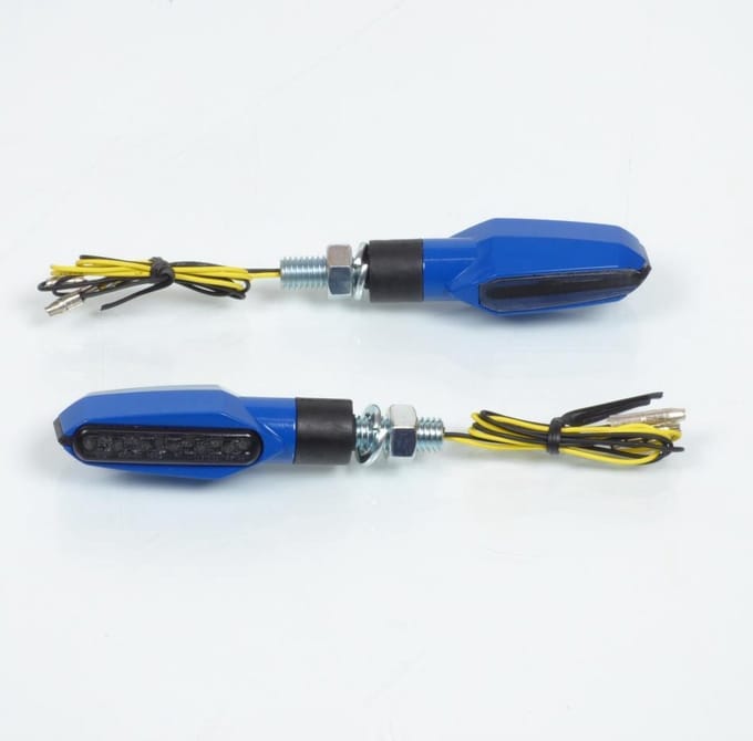 Paar knipperlichten blauw LED 12V Mad Mars voor motor scooter CE-gekeurd