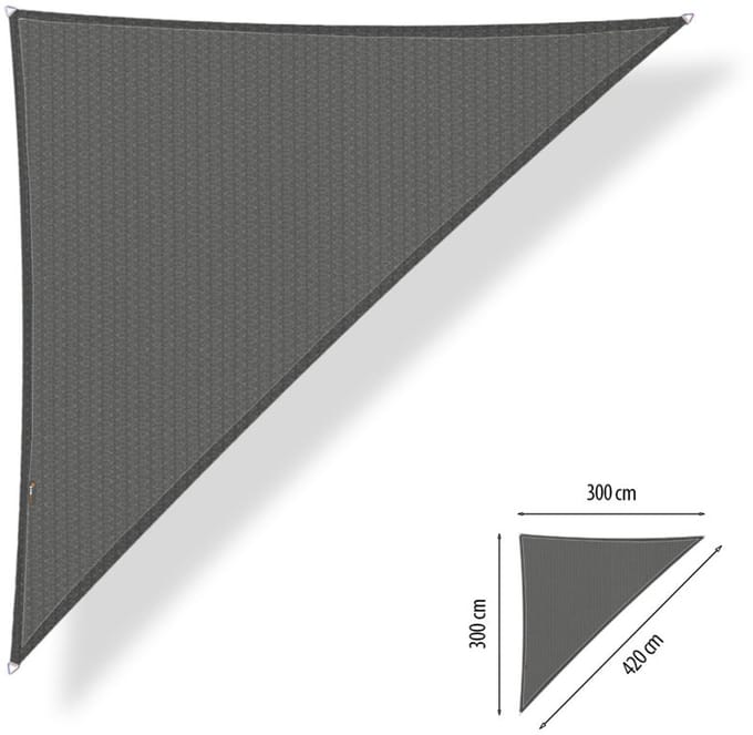 Schaduwdoek driehoek 90g 3x3x4,2 Cool grey