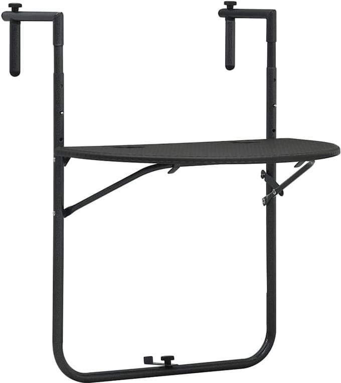 Balkon Tafel - Hangende Tafel - Buiten Zitten - Inklapbaar - 60 x 64 cm - Bruin