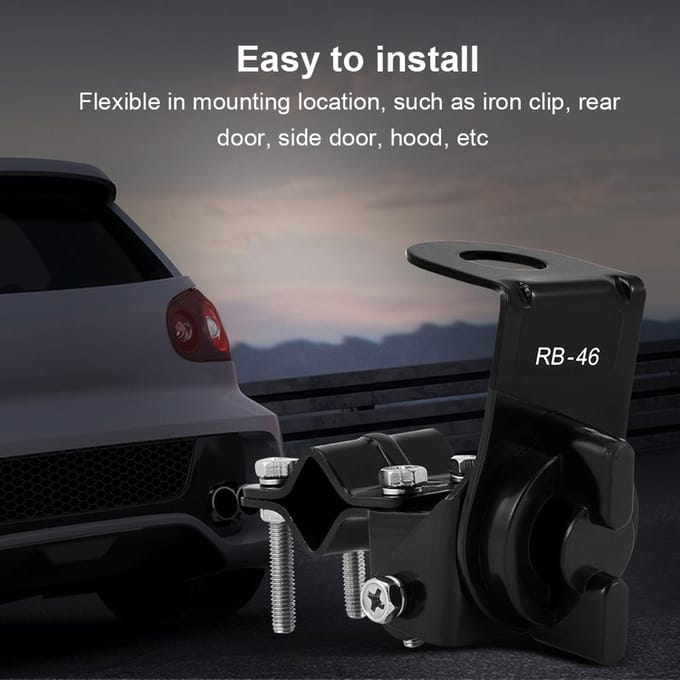 Mobiele Antenne Montagebeugel RVS Houder voor Auto Twee Weg Radio Zender gray