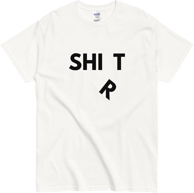 Heren en Dames T-shirt - Quote: Shit - Funny Cadeau - Wit - M