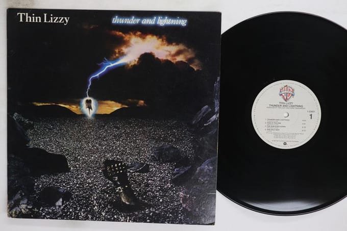 LP Plaat THIN LIZZY  Thunder And Lightning 123831 Warner Bros. 1983 US Rock Gebruikt black