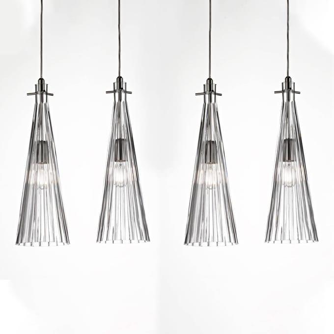 Selène Hanglamp Costa Rica, 4-lamps, transparant