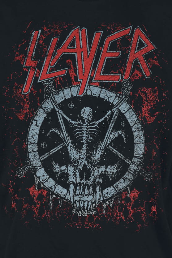 Slayer T-shirt - Circle - S tot M - voor Mannen - zwart-rood