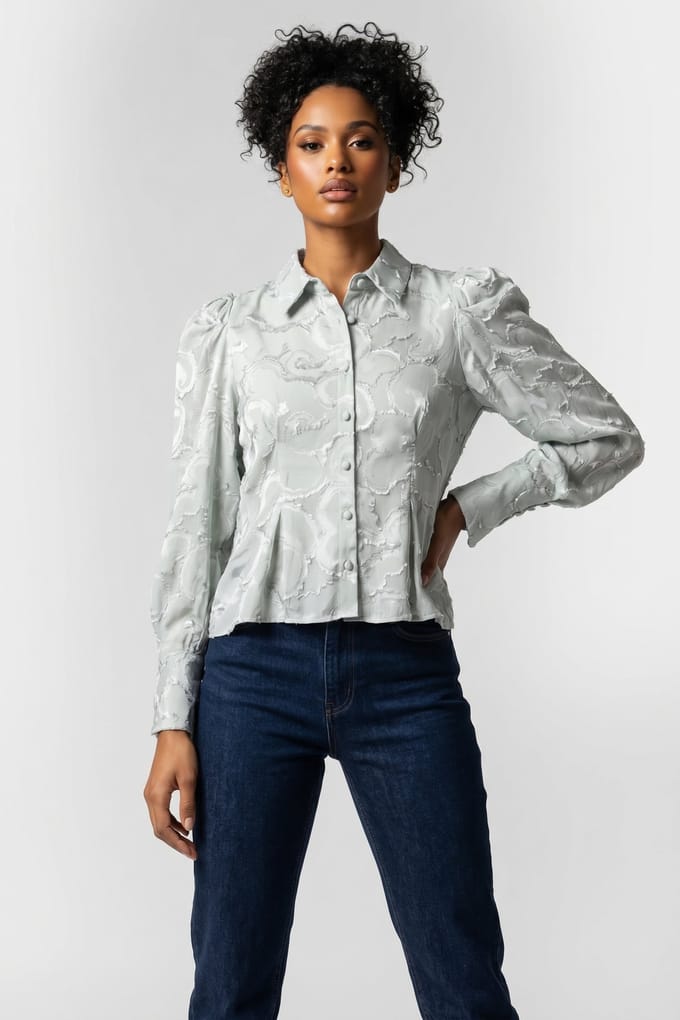 & Other Stories Trish Blouse Turquoise Maat: 44 | Longsleeves Outlet | Dames | Groen