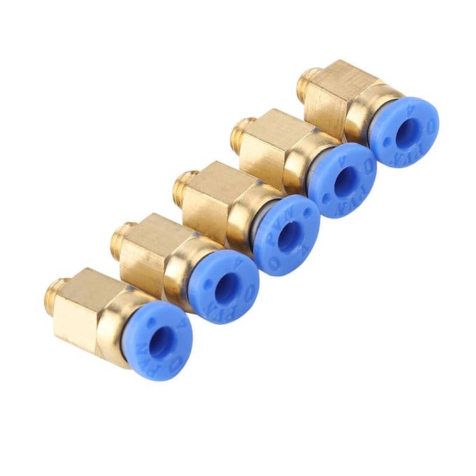 5 stuks 3D-printeraccessoires PC4M6 rechte pneumatische verbinding buitendiameter 4 mm beige