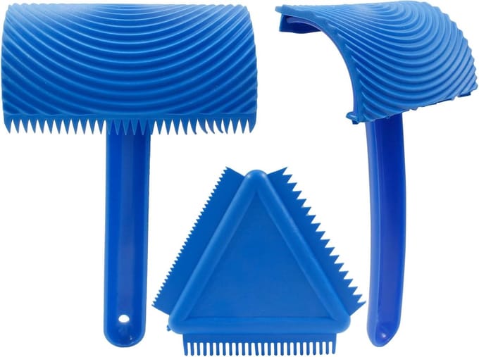 Houtnerf Gereedschap - Textuurrollers - Muurdecoratie - Set van 3