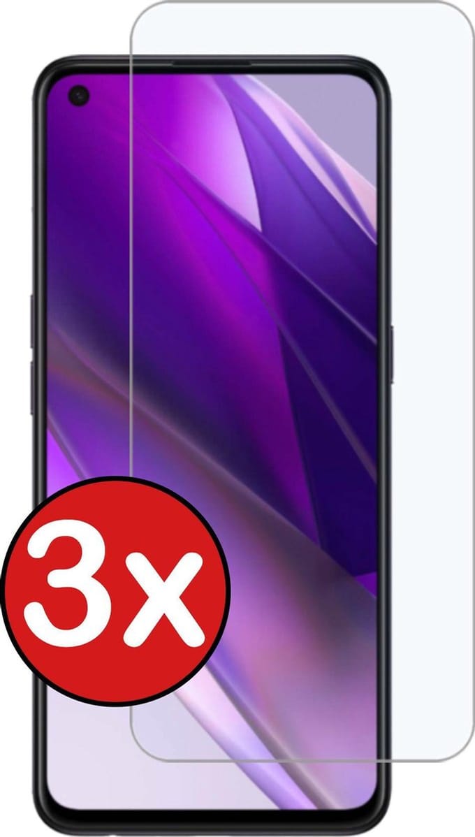 Screenprotector - 3 Stuks - Geschikt voor OPPO Find X3 Lite - Extra Sterk - Beschermglas - Gehard Glas - Tempered Glass - Screen Protector