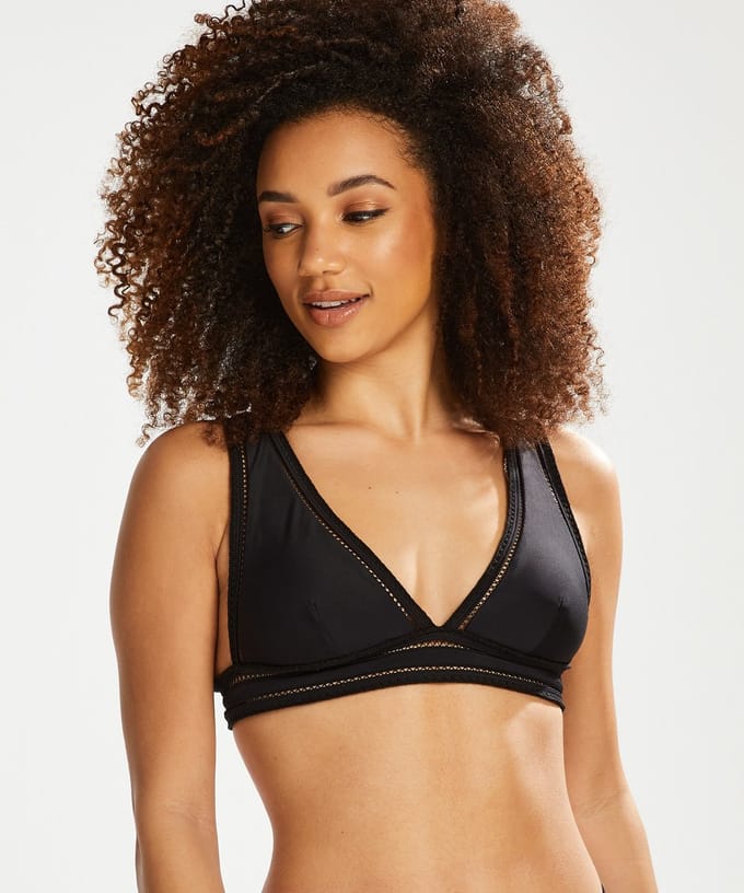 Hunkemöller Dames Badmode Triangle bikinitop Maya - Zwart - maat S