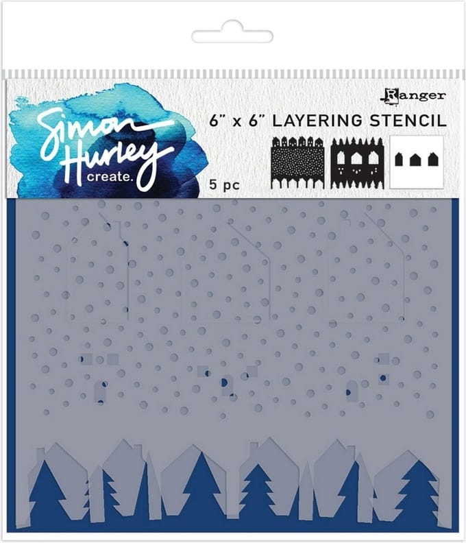 Layering stencil Winter scene maker 5-delig - 15 x 15 cm Simon Hurley