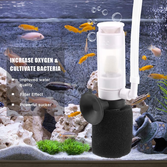 3?in?1 Praktisch Aquariumfilter Mini Aquarium Biochemische Sponsfilters white