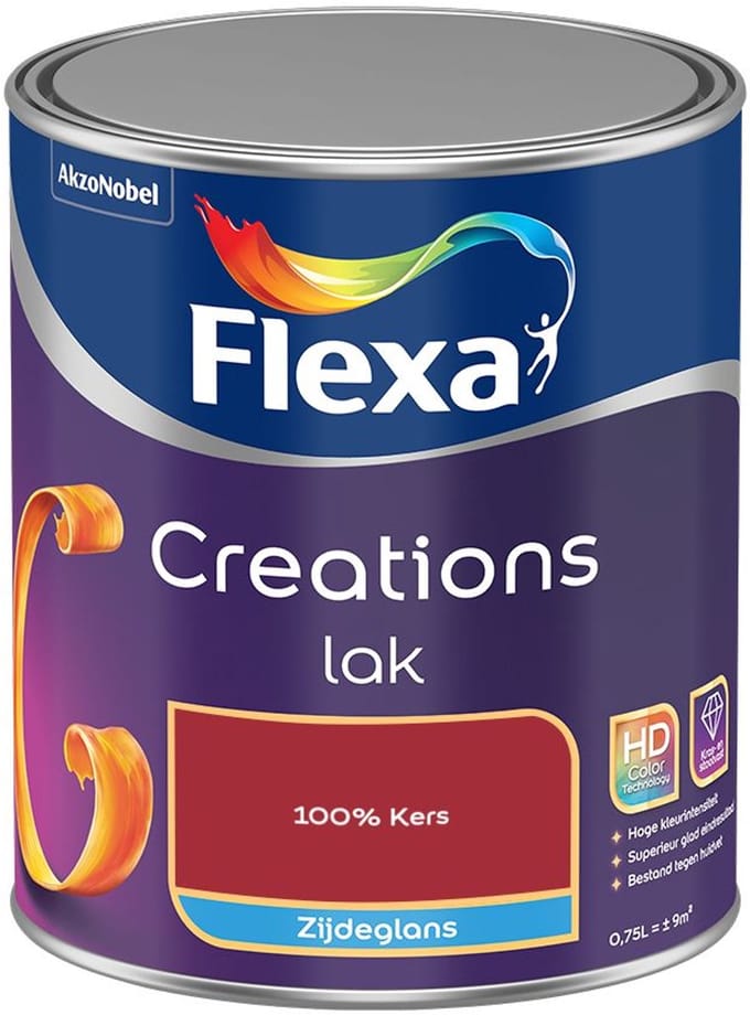 Flexa - Creations Lak Zijdeglans - 100% Kers - Mengverf - 750 Ml