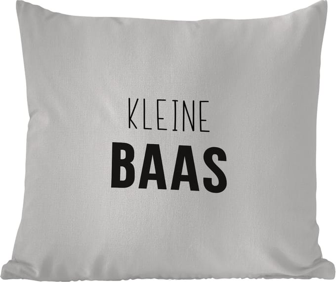 Buitenkussen - Spreuken - Kleine baas - Kinderen - Jongens - Quotes - 45x45 cm - Weerbestendig