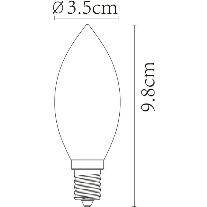 Lucide C35 - Filament lamp - Ø 3,5 cm - LED Dimbaar - E14 - 1x3W 2200K - Amber