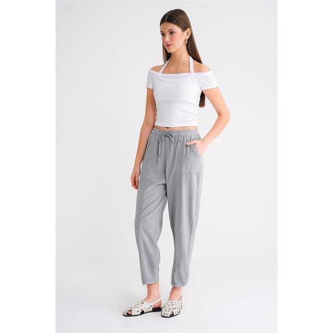Katoenen Joggingbroek met Touwtjes in de Taille