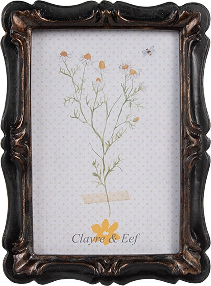Clayre & Eef Fotolijst 10x15 cm Zwart Bruin Kunststof