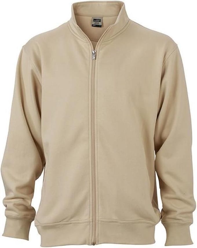 James and Nicholson Unisex Workwear Sweat Jacket (Steen)