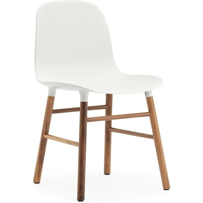 Normann Copenhagen - Form stoel met houten frame - wit - notenhout
