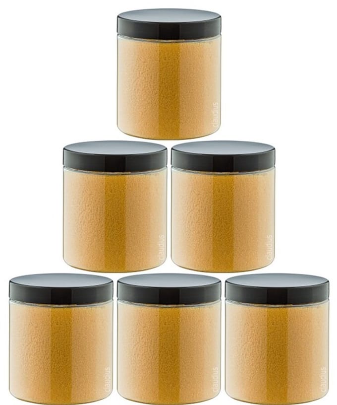 Scrubzout Appel-kaneel - 300 gram - Pot met zwarte deksel - set van 6 stuks - Hydraterende Lichaamsscrub