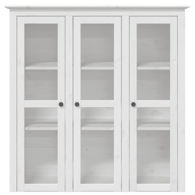 vidaXL - Kast - met - glazen - deuren - BODO - massief - grenenhout - wit