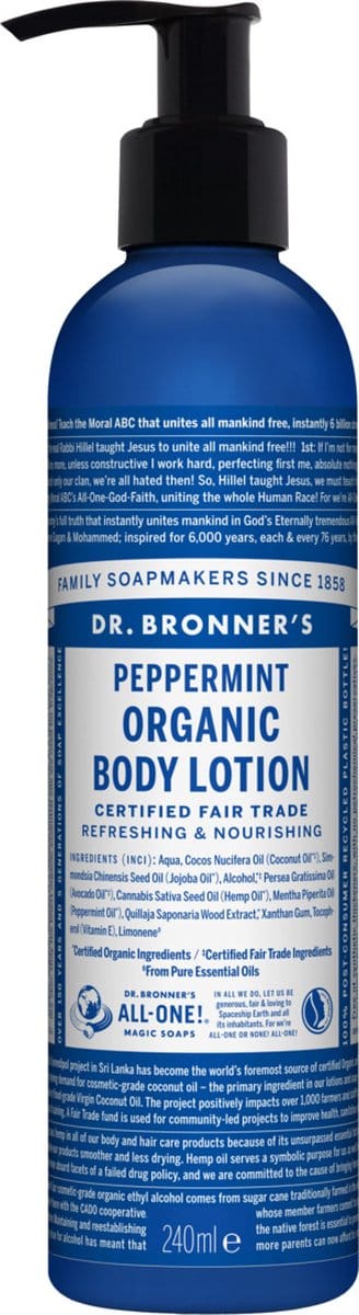 Dr Bronners Bodylotion pepermunt 240 Milliliter