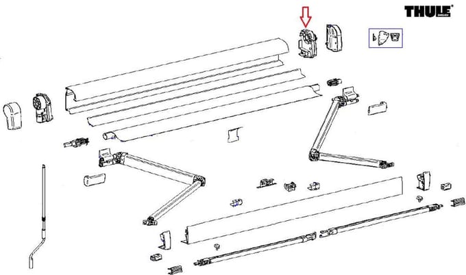 Thule 4900 Binnenkap rechts antra