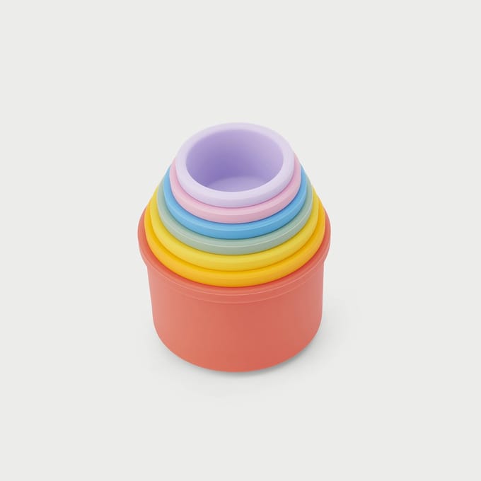 SiliSoft® ronde stapelbekers (regenboog)