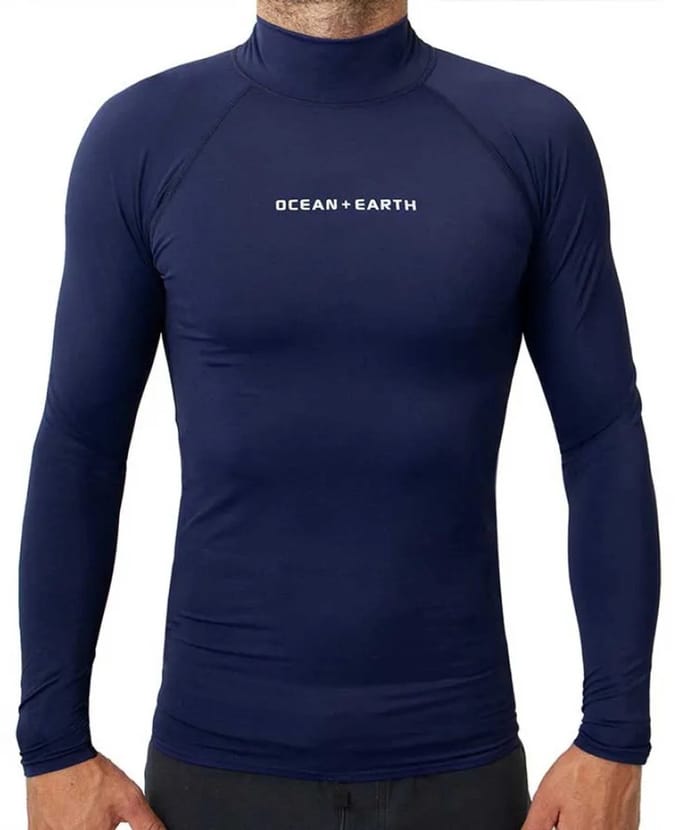 Ocean & Earth Script Rash Guard Met Lange Mouwen Blauw S Man