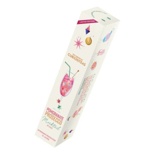 Cabinet of curiositeas - pomegranate prosecco mocktail sticks