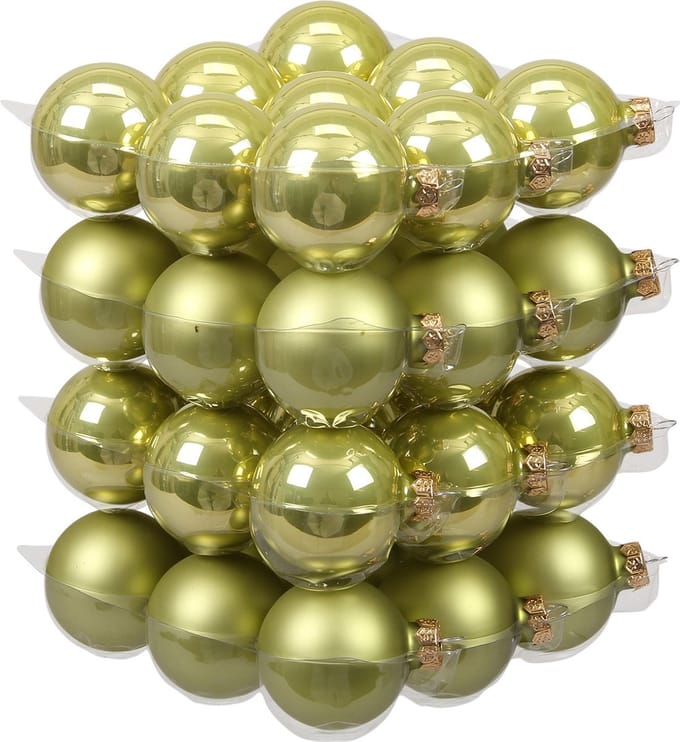 Othmar Decorations kerstballen - 36x st - salie groen - D6 cm - glas - kerstversiering