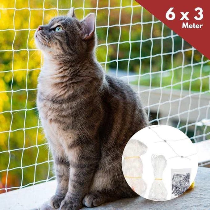 Kattennet Premium - 600 x 300 CM - Veiligheidsnet - Kattennet Voor Balkon - Kattengaas - Nylon