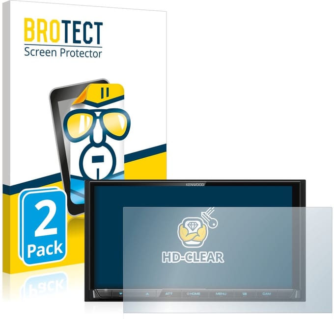 BROTECT - Screenprotector voor Kenwood DMX 8020 DABS - Folie Beschermfolie transparant 2 Stuks