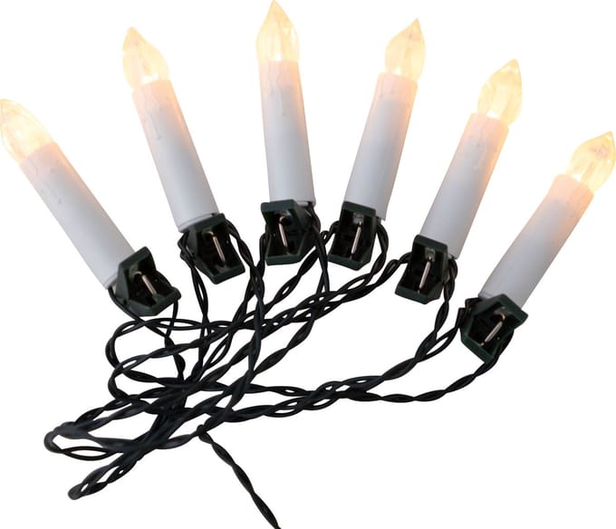 Anna's Collection Kaarsen lichtsnoer - 16 LED kaarsen - 400cm - warm wit - kerstverlichting