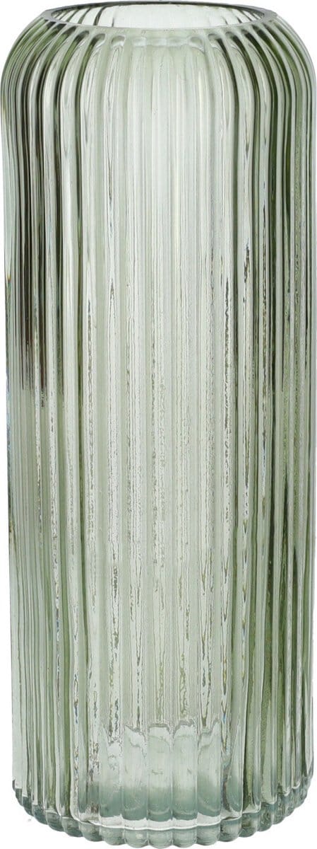 Bellatio Design Bloemenvaas - lichtgroen - tansparant glas - 9 x 20 cm - vaas