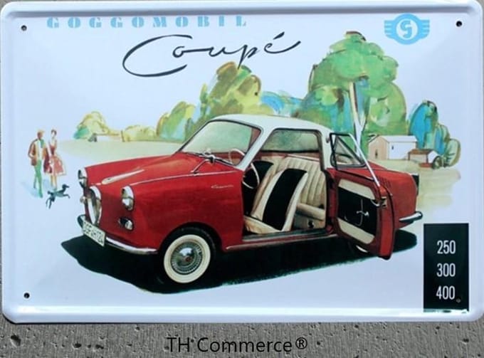 Klassieke Auto - Car - Garage - Metalen Decoratie Wandbord