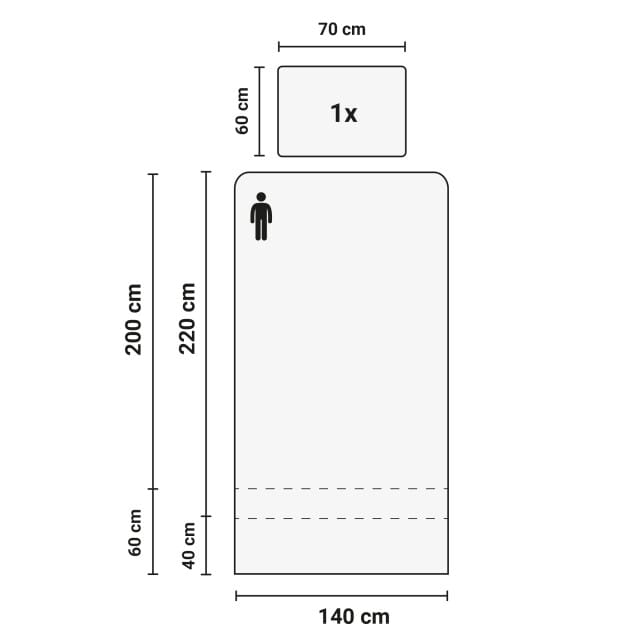 DoubleDry Dekbedovertrek 100% percal katoen eenpersoons 140x200/220 cm + 1
