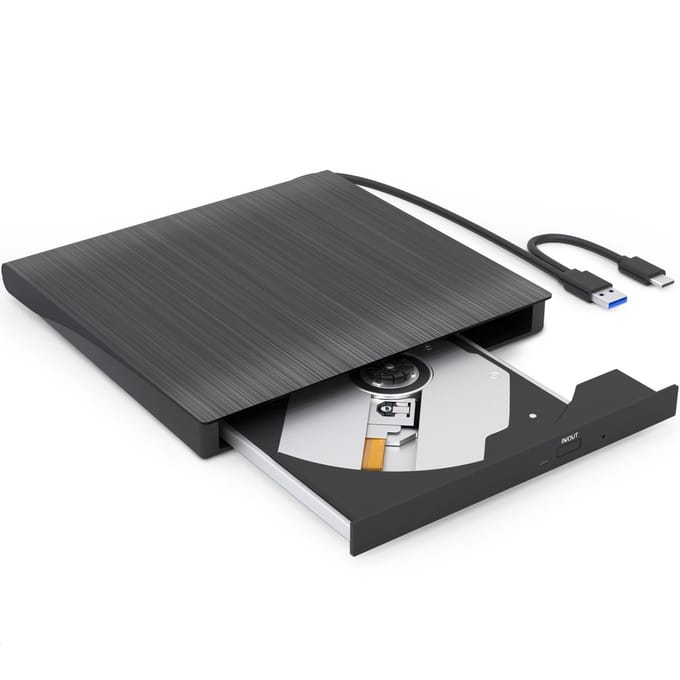Strex Externe DVD Speler en Brander - CD/DVD - Plug & Play - USB 3.0 DVD Speler - Geschikt voor Windows, Mac en Linux - Optical Drive