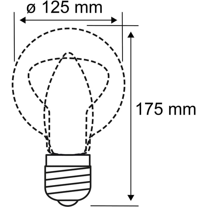 Filament 230 V LED Globe G125 E27 1055lm 9W 2700K Helder
