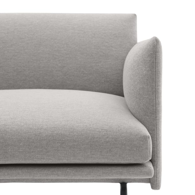 Muuto Outline 2-zitsbank - zwart - Clay 12