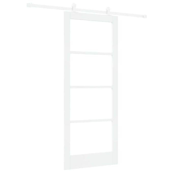 vidaXL - Schuifdeur - ORKDAL - 83 - x - 202 - cm - Massief - grenenhout - en - glas - Wit