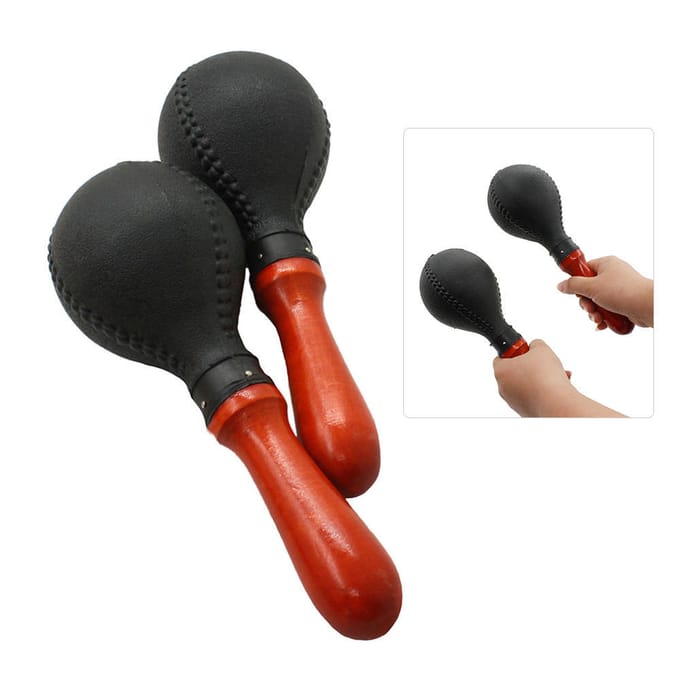 Professioneel paar Maracas Shakers rammelaars zandhamer speelgoed voor kind black