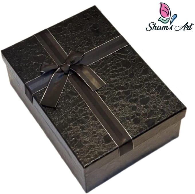 Luxe Doos met deksel - S: 19*12*6cm - Zwart - Cadeaudoos - Geschenkdoos met Lintje