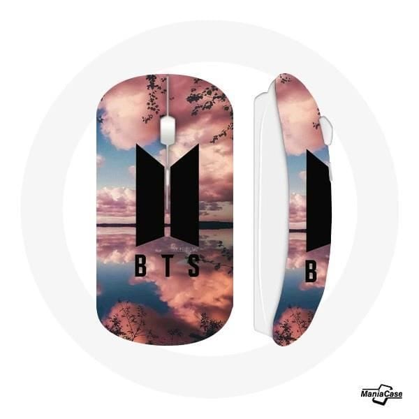Draadloze muis Bangtan Sonyeondan BTS Logo zwarte zonsondergang achtergrond