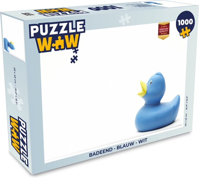 Puzzel Badeend - Blauw - Wit - Legpuzzel - Puzzel 1000 stukjes volwassenen