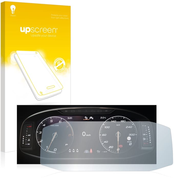 upscreen - Screenprotector voor Seat Ateca Facelift 10.25" Snelheidsmeter - Folie Beschermfolie anti glare matte