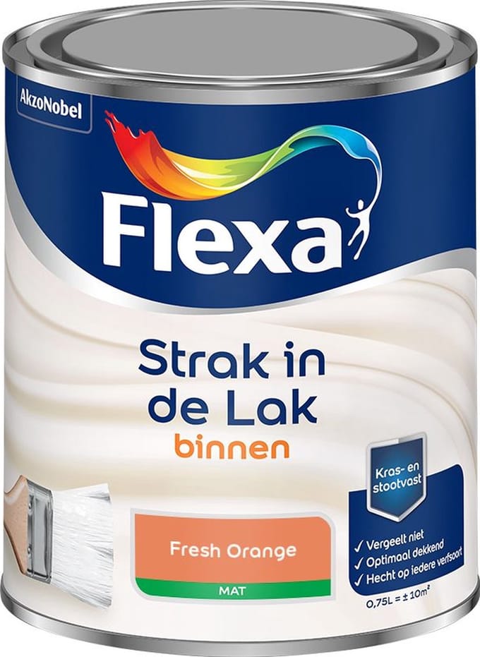 Flexa - Strak In De Lak Binnenlak Mat - Fresh Orange - Mengverf - 750 Ml