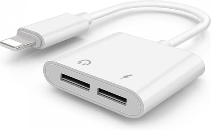 iPhone Lightning Splitter – 2-in-1 Opladen & Audio – Geschikt voor iPhone 7 t/m 12 Pro Max – Wit