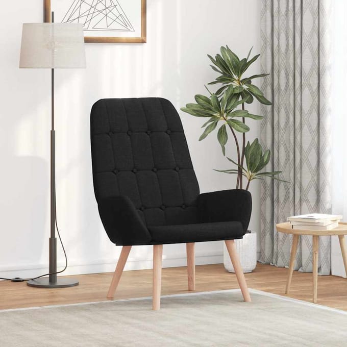 vidaXL - Relaxstoel - stof - zwart