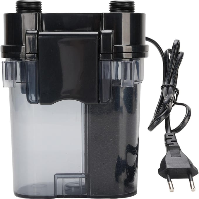 Aquariumfilter Ontwerp voor Lage Waterstand Compact Extern Wandgemonteerd Vistankfilter voor Buitenvijver EU Stekker 220V gray