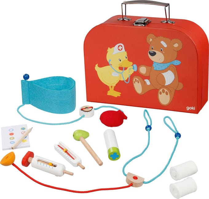 GOKI Rollenspel - Dokterstasje - Met Tien Voorwerpen - 3 Jaar
